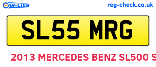 SL55MRG are the vehicle registration plates.