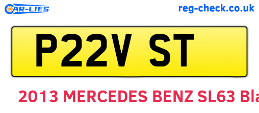P22VST are the vehicle registration plates.