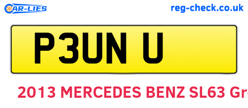 P3UNU are the vehicle registration plates.