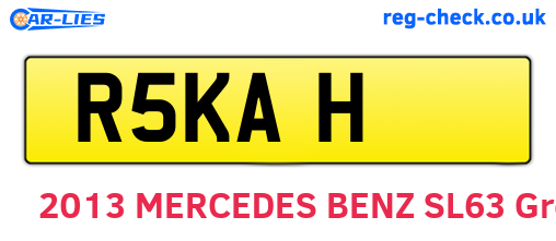 R5KAH are the vehicle registration plates.
