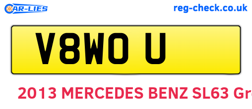 V8WOU are the vehicle registration plates.