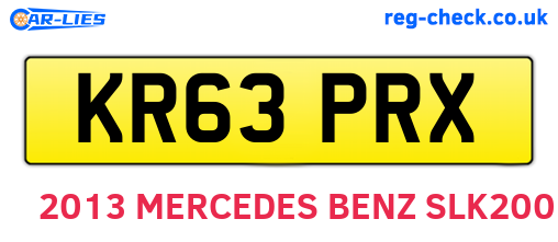 KR63PRX are the vehicle registration plates.