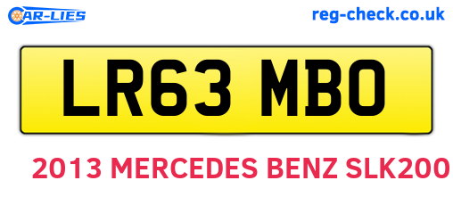 LR63MBO are the vehicle registration plates.