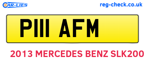 P111AFM are the vehicle registration plates.