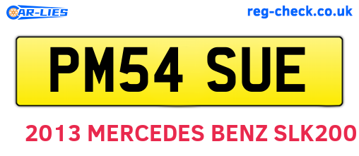 PM54SUE are the vehicle registration plates.