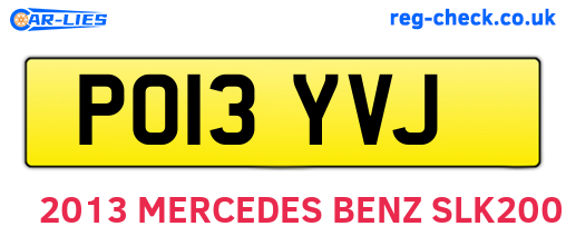PO13YVJ are the vehicle registration plates.