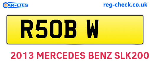 R5OBW are the vehicle registration plates.