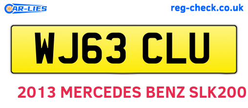 WJ63CLU are the vehicle registration plates.