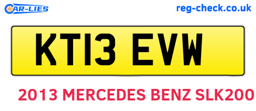 KT13EVW are the vehicle registration plates.