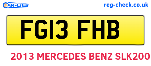 FG13FHB are the vehicle registration plates.