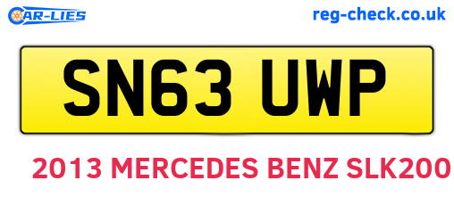 SN63UWP are the vehicle registration plates.