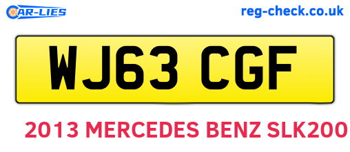 WJ63CGF are the vehicle registration plates.