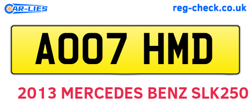 AO07HMD are the vehicle registration plates.