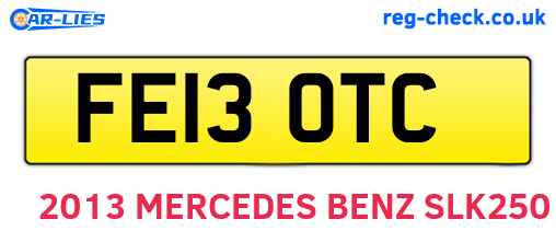 FE13OTC are the vehicle registration plates.