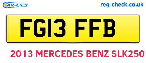 FG13FFB are the vehicle registration plates.