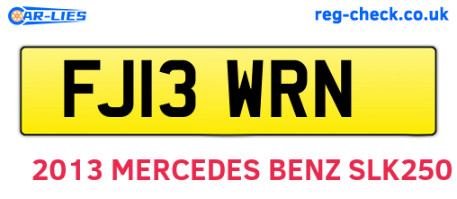 FJ13WRN are the vehicle registration plates.