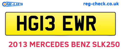 HG13EWR are the vehicle registration plates.