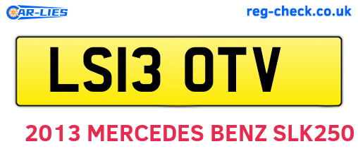 LS13OTV are the vehicle registration plates.