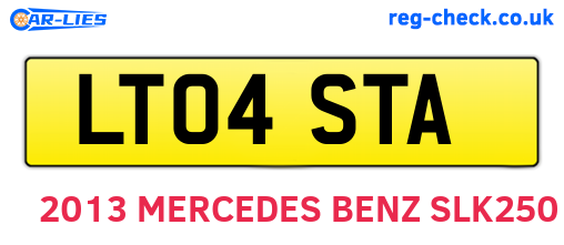 LT04STA are the vehicle registration plates.