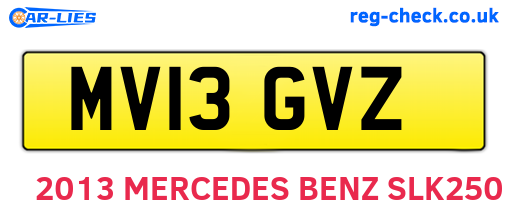 MV13GVZ are the vehicle registration plates.