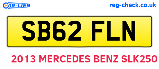 SB62FLN are the vehicle registration plates.