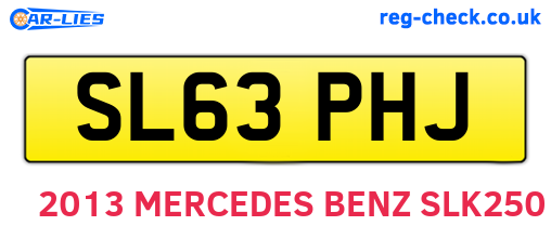 SL63PHJ are the vehicle registration plates.