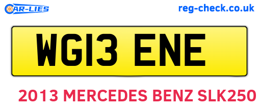 WG13ENE are the vehicle registration plates.
