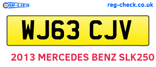 WJ63CJV are the vehicle registration plates.