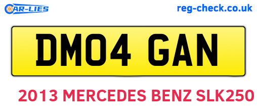 DM04GAN are the vehicle registration plates.
