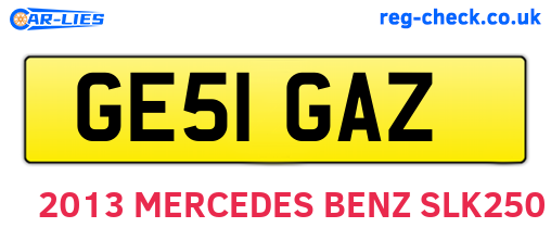 GE51GAZ are the vehicle registration plates.