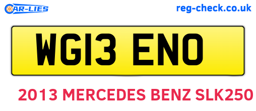 WG13ENO are the vehicle registration plates.