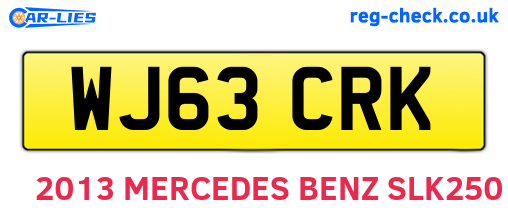 WJ63CRK are the vehicle registration plates.