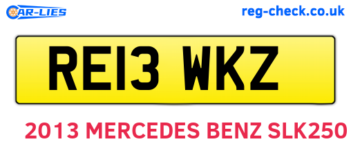 RE13WKZ are the vehicle registration plates.