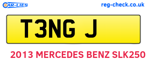 T3NGJ are the vehicle registration plates.