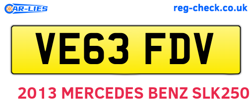 VE63FDV are the vehicle registration plates.