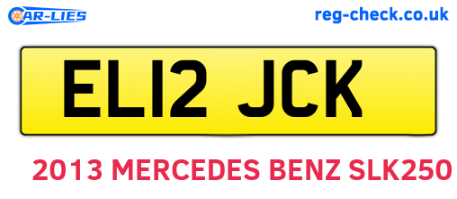 EL12JCK are the vehicle registration plates.