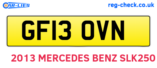 GF13OVN are the vehicle registration plates.