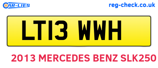 LT13WWH are the vehicle registration plates.
