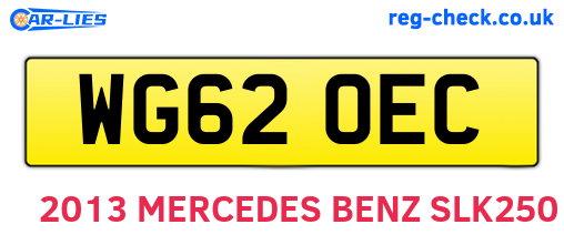 WG62OEC are the vehicle registration plates.