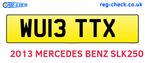WU13TTX are the vehicle registration plates.