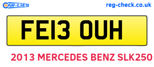 FE13OUH are the vehicle registration plates.