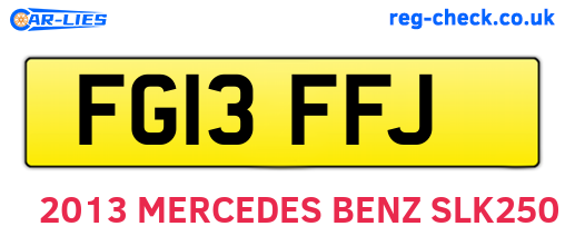 FG13FFJ are the vehicle registration plates.