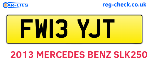 FW13YJT are the vehicle registration plates.