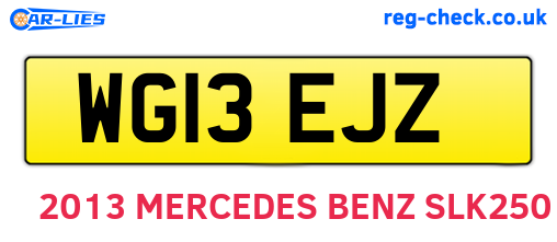 WG13EJZ are the vehicle registration plates.