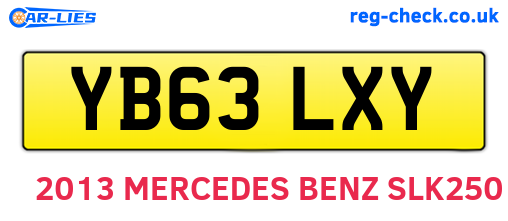 YB63LXY are the vehicle registration plates.