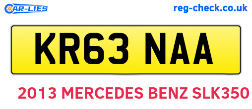 KR63NAA are the vehicle registration plates.