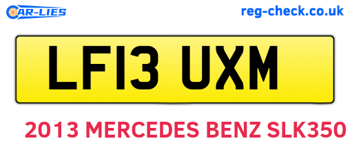 LF13UXM are the vehicle registration plates.