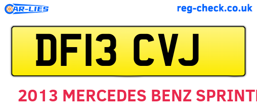 DF13CVJ are the vehicle registration plates.