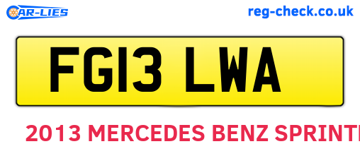 FG13LWA are the vehicle registration plates.