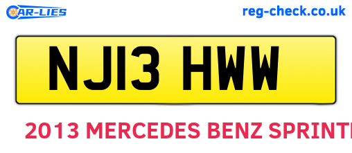 NJ13HWW are the vehicle registration plates.